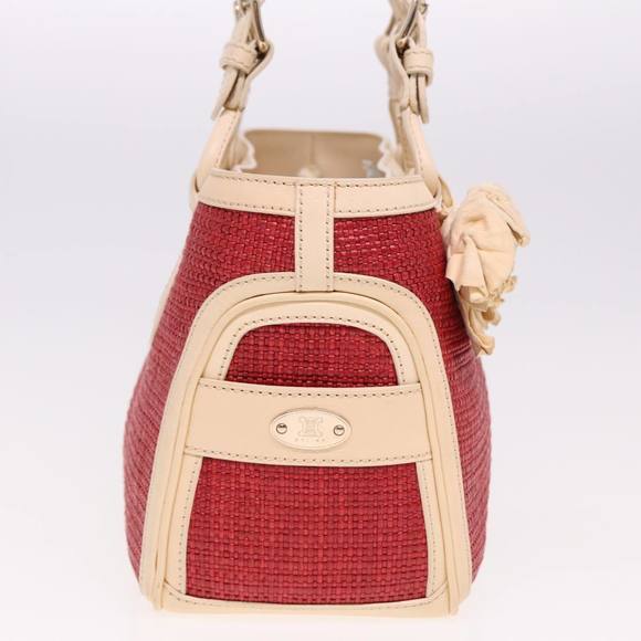 CELINE Boogie bag Hand Bag Straw Red Auth yk13094 - Picture 4 of 16
